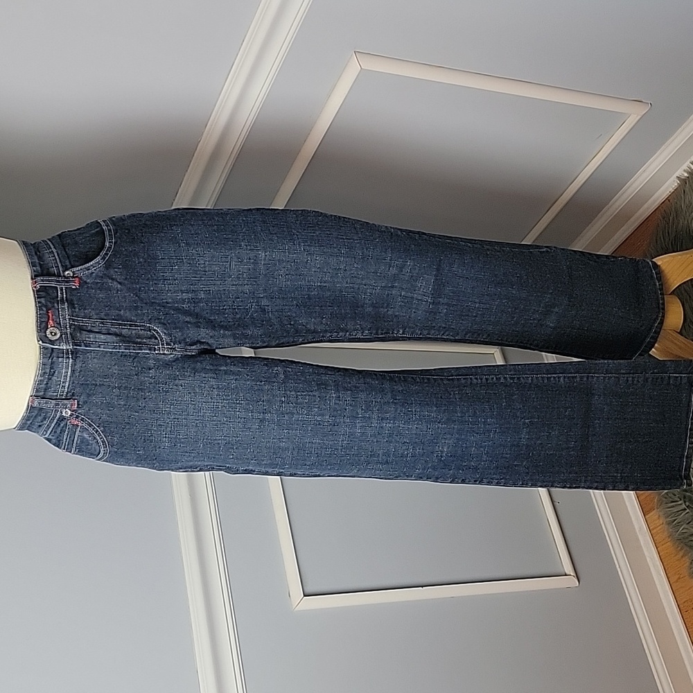 CHICO'S Platinum Quartz MR Dark Wash Stud Embellished Mid-Rise Bootcut Jeans 0.5